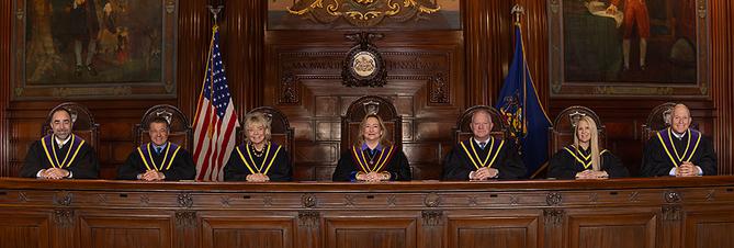 Members of the Pennsylvania Supreme Court as of September 2025.