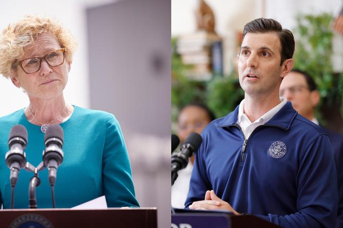 U.S. Reps. Chrissy Houlahan and Chris Deluzio of Pennsylvania.