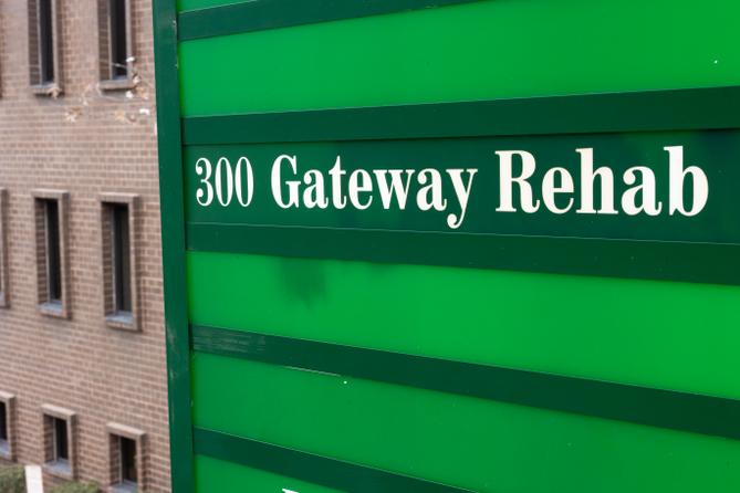 Outside Gateway Rehab Center’s facility in Greentree.