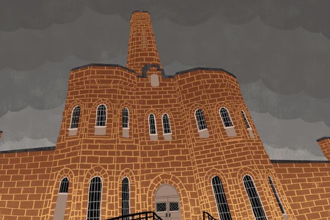 An illustration of Blair County Prison with gray clouds in the background. An illustration of Blair County Prison with gray clouds in the background.