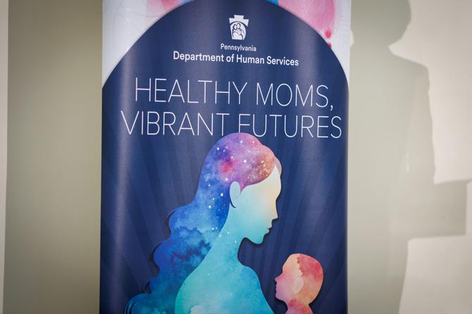 A display at the unveiling of the Commonwealth's Maternal Health Strategic Action Plan.