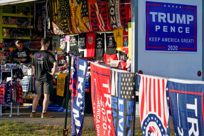 Trump merchandise at a Pennsylvania roadside stand in November, 2020.