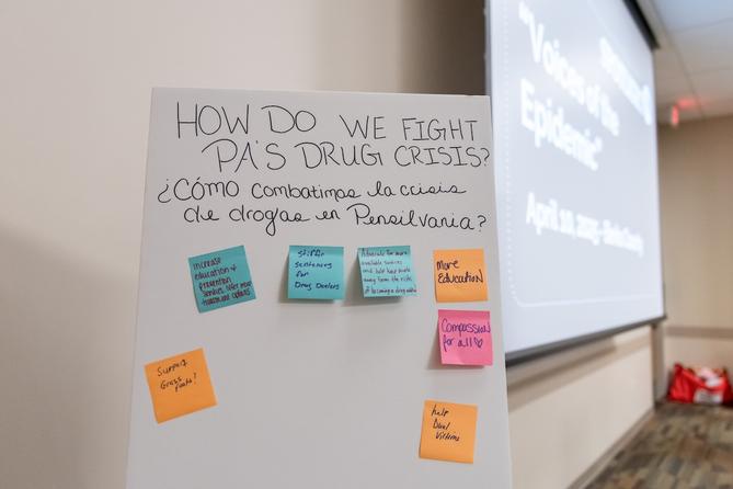 Spotlight PA hosted a "Voices of the Epidemic" forum focused on the opioid crisis on April 10, 2025 at Berks Community Health Center in Reading, Pa.