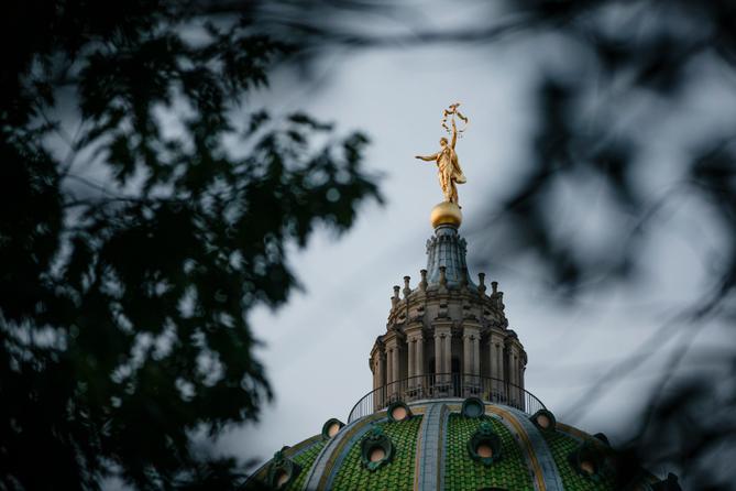 The dome of the Pennsylvania Capitol in Harrisburg.