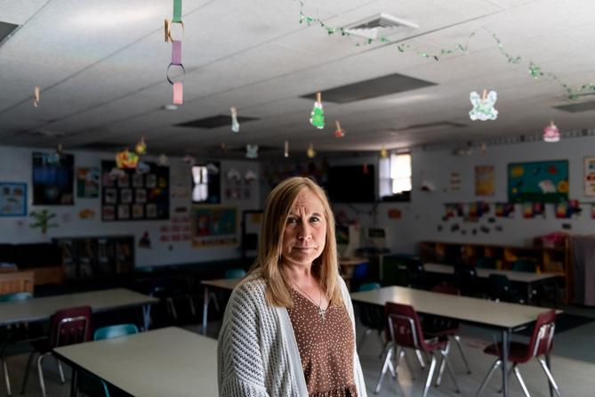 Gina Cappel, director of Jerusalem Child Care and Learning Center in Schuylkill County, stands in an empty classroom.