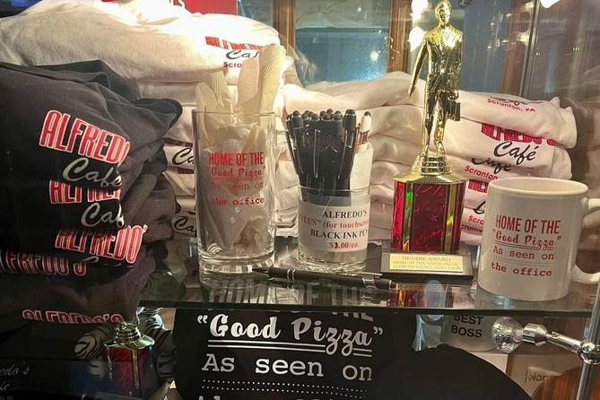 The Office-related memorabilia available at Alfredo’s Cafe in Scranton, Pa.