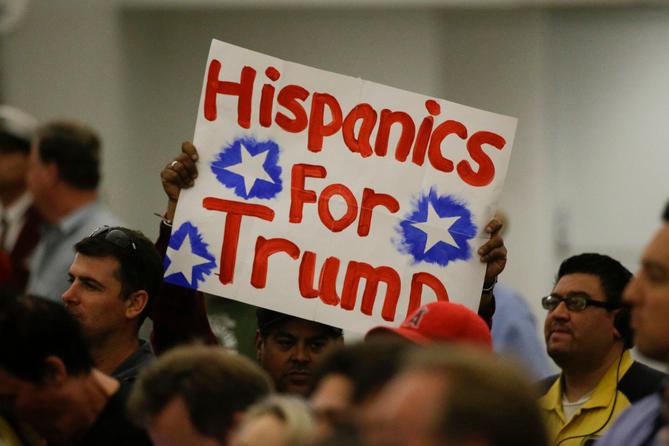 Hispanic voters rallying in support of President Donald Trump.