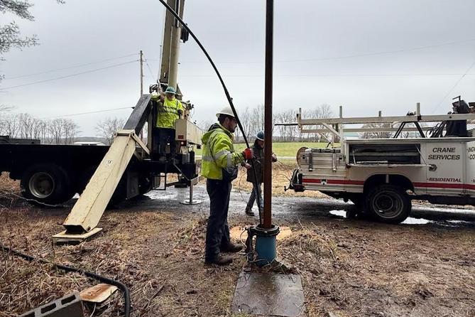 A Pennsylvania American crew fixes a pump failure.
