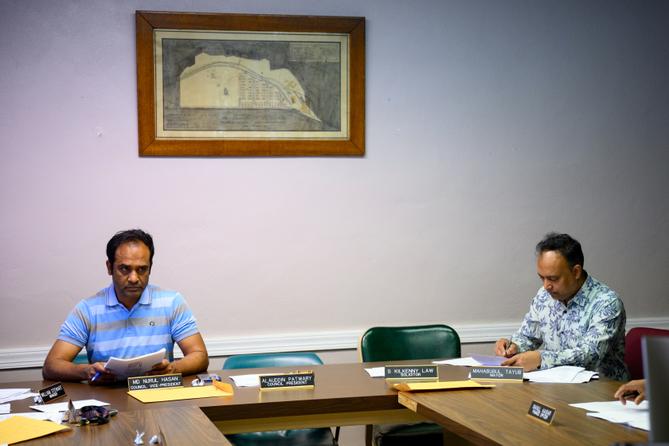 Md Nurul Hasan, left, vice president of the Millbourne borough council, and Mayor Mahabubul Tayub, right.