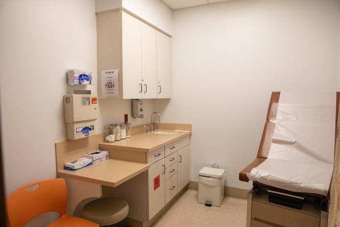 A room at a health care facility