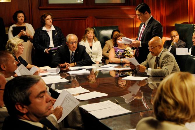 The Pa. Senate Rules Committee deliberates over a state budget in 2012. The Pa. Senate Rules Committee deliberates over a state budget in 2012.