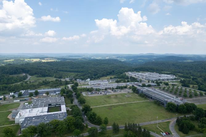 Aerial view of the TECFusion data center campus in Upper Burrell, Westmoreland County.