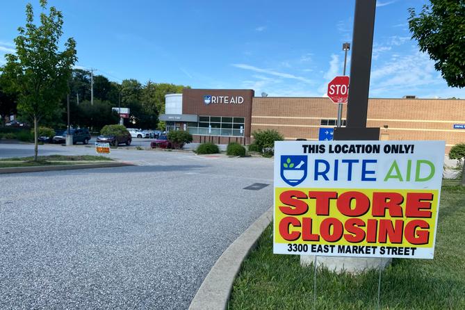 A closing sign outside of a York County Rite Aid is seen in July 2025. A closing sign outside of a York County Rite Aid is seen in July 2025.