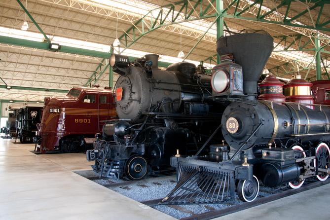 The train hall at the Railroad Museum of Pennsylvania. The train hall at the Railroad Museum of Pennsylvania.
