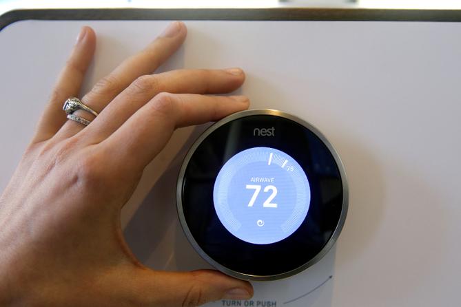 A Nest Learning Thermostat.
