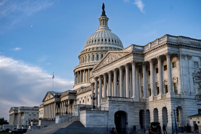 The Capitol is seen on the first day of a government shutdown, in Washington, Wednesday, Oct. 1, 2025.