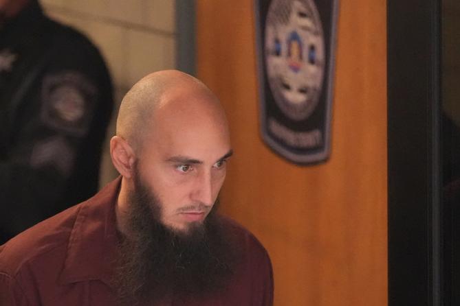 Cody Balmer, accused of setting a fire at Pennsylvania Gov. Josh Shapiro's official residence, leaves Dauphin County Courthouse on Tuesday, Oct. 14, 2025 in Harrisburg, Pa.