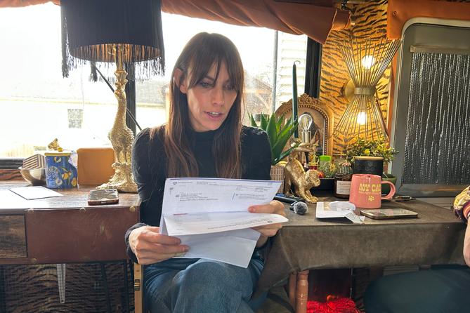 Charlie Miller of Perry Township in the RV she shares with Kameron Biehl. Charlie Miller of Perry Township in the RV she shares with Kameron Biehl.