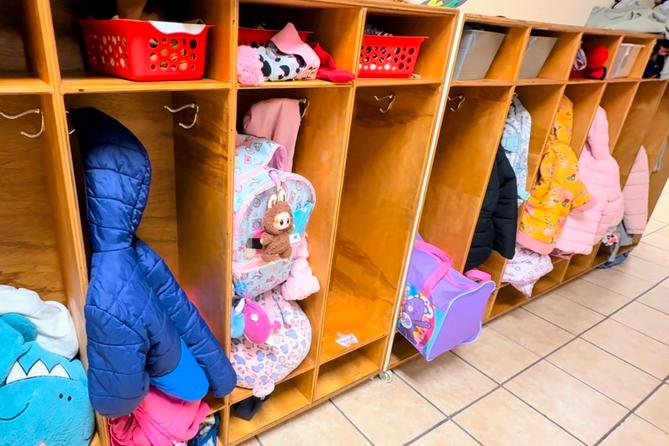 Cubbies line a hallway of The Red Balloon Early Learning Center in Scott Township, Allegheny County. Cubbies line a hallway of The Red Balloon Early Learning Center in Scott Township, Allegheny County.