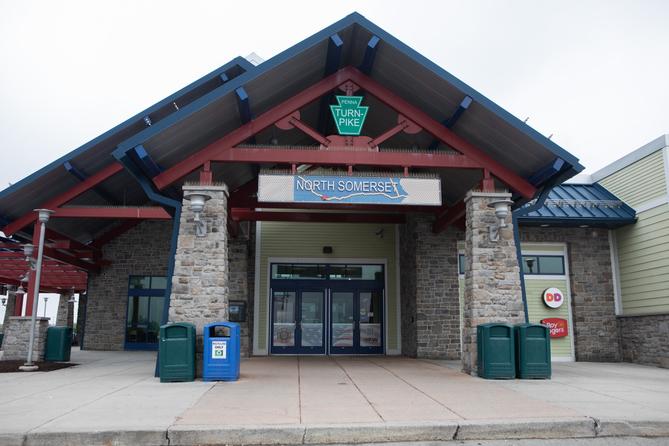 The entrance to the North Somerset Service Plaza on the Pennsylvania Turnpike.
