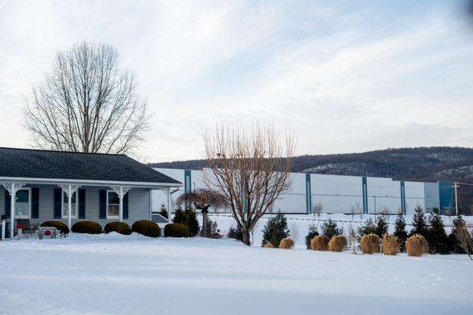 A view of an Upper Bern Township warehouse that ICE purchased for a detention center. A view of an Upper Bern Township warehouse that ICE purchased for a detention center.