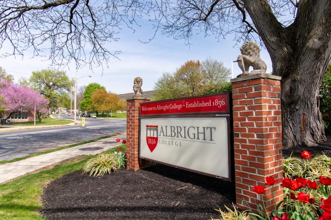 Albright College entrance sign