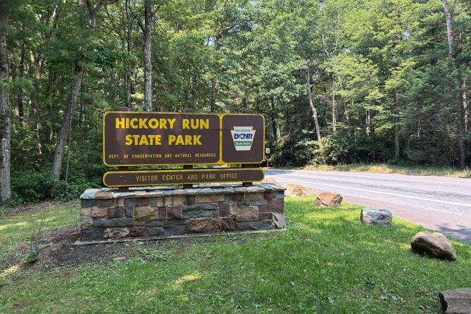 The entrance to Hickory Run State Park. The entrance to Hickory Run State Park.