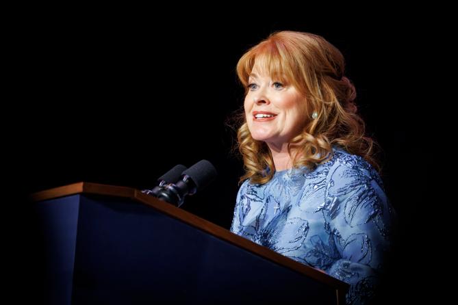 Garrity delivers an inaugural address at the start of her second term, in Jan. 2025. Garrity delivers an inaugural address at the start of her second term, in Jan. 2025.