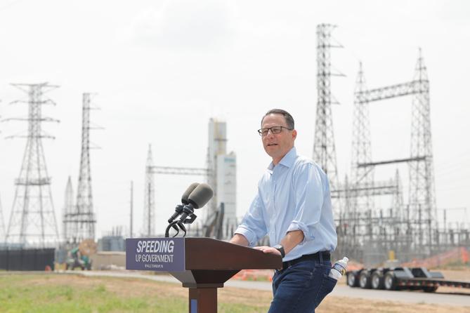 Gov. Josh Shapiro during a 2025 visit to Falls Township in Bucks County, where an Amazon data center campus is being built. Gov. Josh Shapiro during a 2025 visit to Falls Township in Bucks County, where an Amazon data center campus is being built.