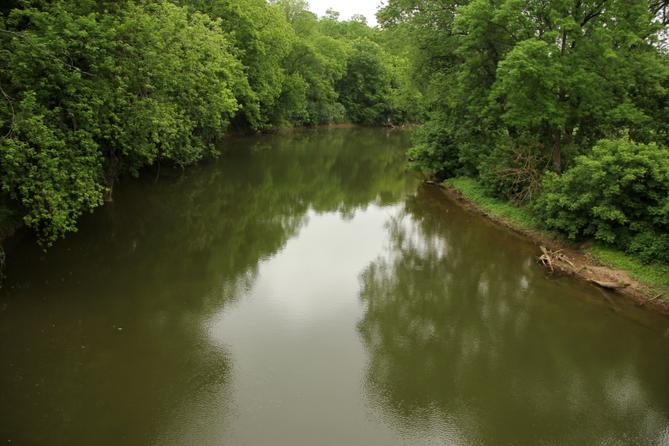 The Conestoga River flows past Lancaster County Central Park along the southern end of Lancaster, PA.