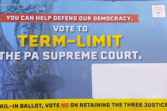 A mailer paid for by a GOP-aligned group urging people to vote by mail.