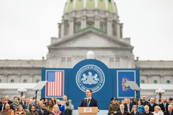 Josh Shapiro is sworn in as Pennsylvania governor in January 2023. Josh Shapiro is sworn in as Pennsylvania governor in January 2023.