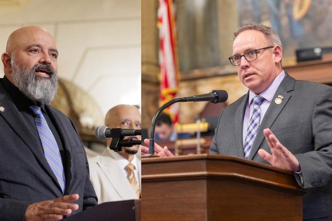 PA Sen. James Malone (left) and state Rep. Tom Jones