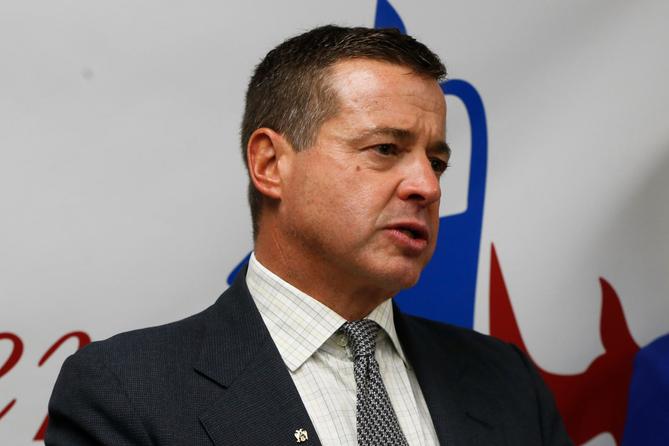 David Wecht appears at an October 2015 news conference where the Democratic National Committee promoted its endorsement of him for PA Supreme Court.