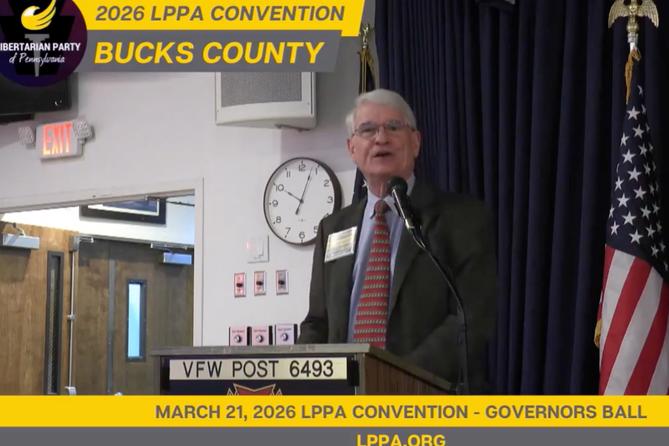 Ken Krawchuk accepts the Libertarian Party’s nomination for Pennsylvania governor. Ken Krawchuk accepts the Libertarian Party’s nomination for Pennsylvania governor.