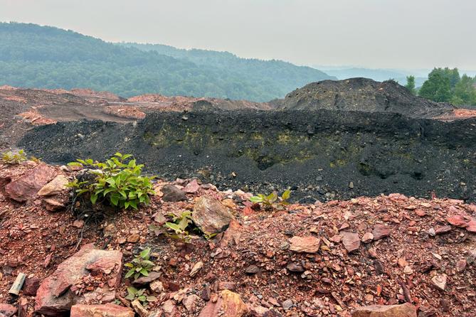 A view of the top of a waste coal pile at Windber Mine 37 in western Pennsylvania. A view of the top of a waste coal pile at Windber Mine 37 in western Pennsylvania.