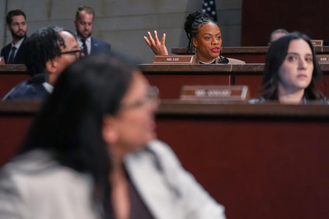 Rep. Summer Lee, D-Pa., speaks during a House Committee on Oversight and Government Reform meeting on Capitol Hill in Washington.