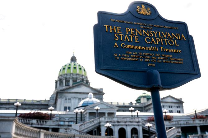 Pennsylvania lawmakers have passed a budget spending plan, five days behind schedule.