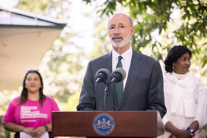 “Whenever an anti-choice bill comes to my desk, I will veto it,” Gov. Tom Wolf said on Thursday.