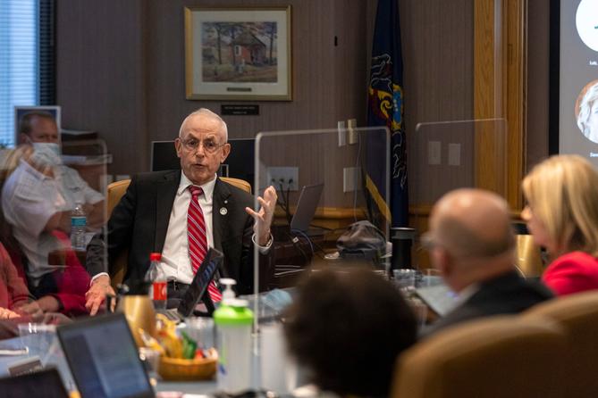 The panel’s chair, teacher Christopher Santa Maria, and board member Frank Ryan (seen here), a Republican state representative from Lebanon County, have also told board members they were considering asking for an investigation into the disclosures, according to people familiar with the matter.