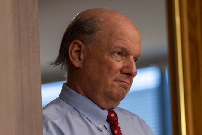 Glen Grell, the former executive director of PSERSs, listens during a board session last year at the fund's offices in Harrisburg.