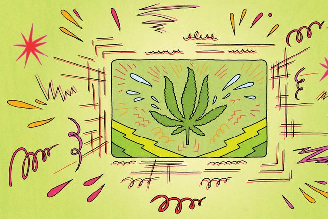 An illustration of a marijuana leaf.