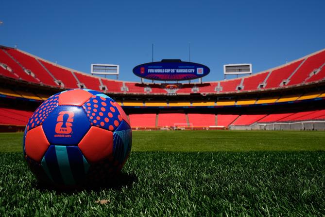 A general view of Arrowhead Stadium as it is rebranded as Kansas City Stadium, Monday, May 11, 2026, ahead of the 2026 FIFA World Cup soccer matches in Kansas City, Mo.