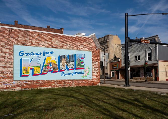 A mural in Kane, Pennsylvania